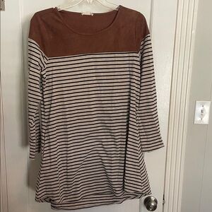 Altar'd State Brown and Black Striped Tunic